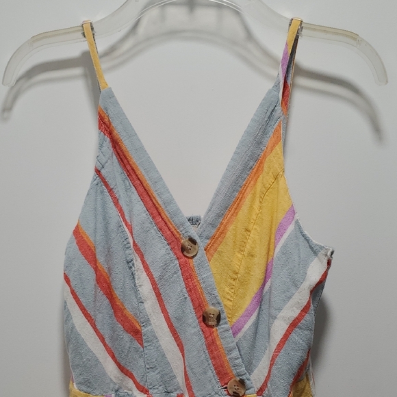 Striped Yellow and Blue Midi Dress - Picture 3 of 16